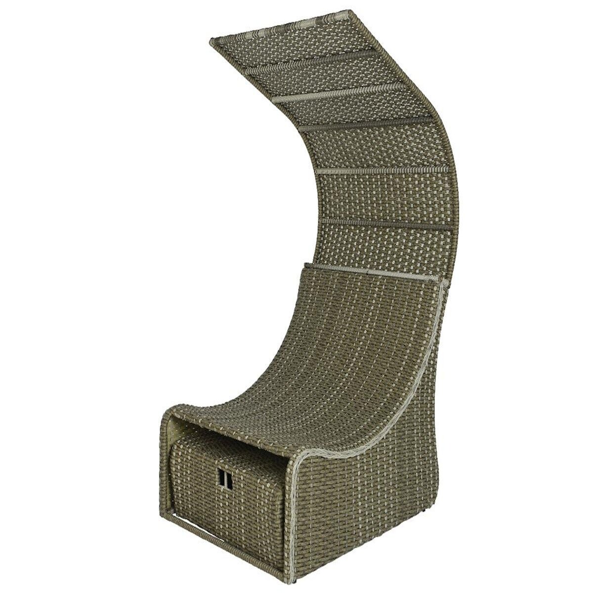 JARDIDECO Lit extérieur pour jardin en résine tressée taupe Siesta - Jardideco