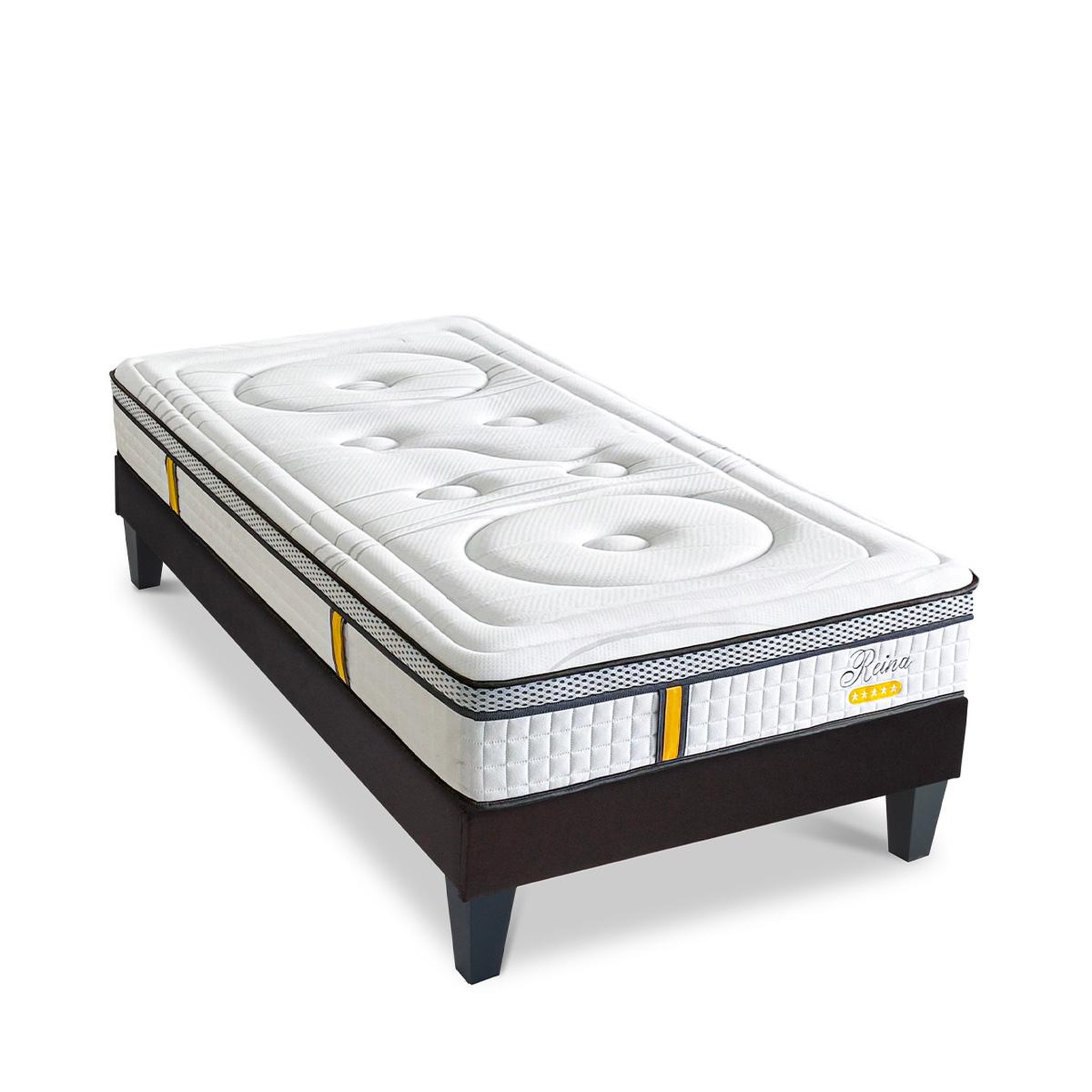 Voir la diapositive 1 : BELLECOUR Bellecour literie | ensemble reina 2.0 | matelas ressorts ensachés + sommier bois