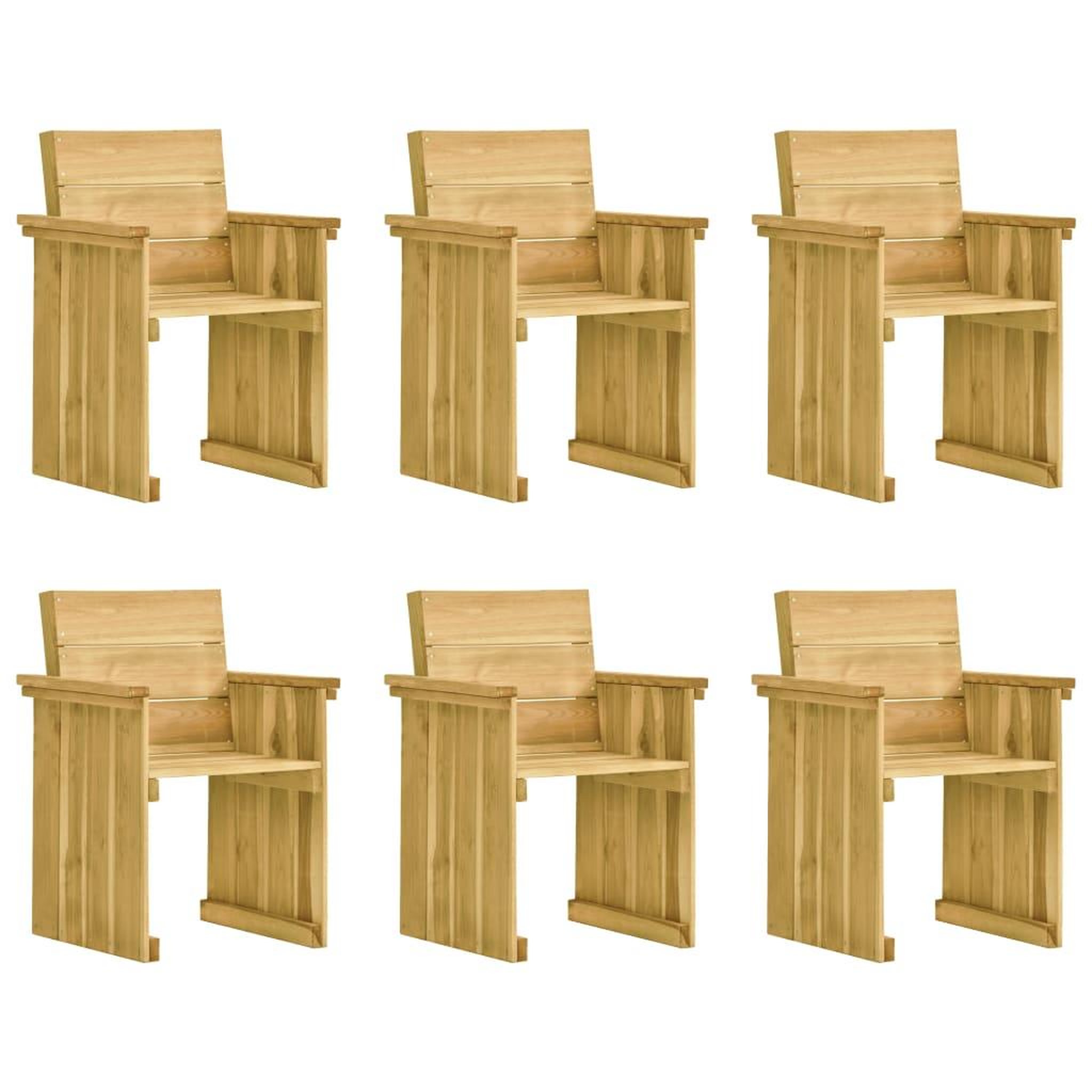 Voir la diapositive 3 : VIDAXL Ensemble a manger de jardin 7 pcs avec coussins pin impregne