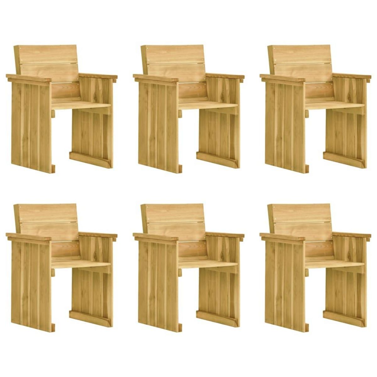 VIDAXL Ensemble a manger de jardin 7 pcs avec coussins pin impregne