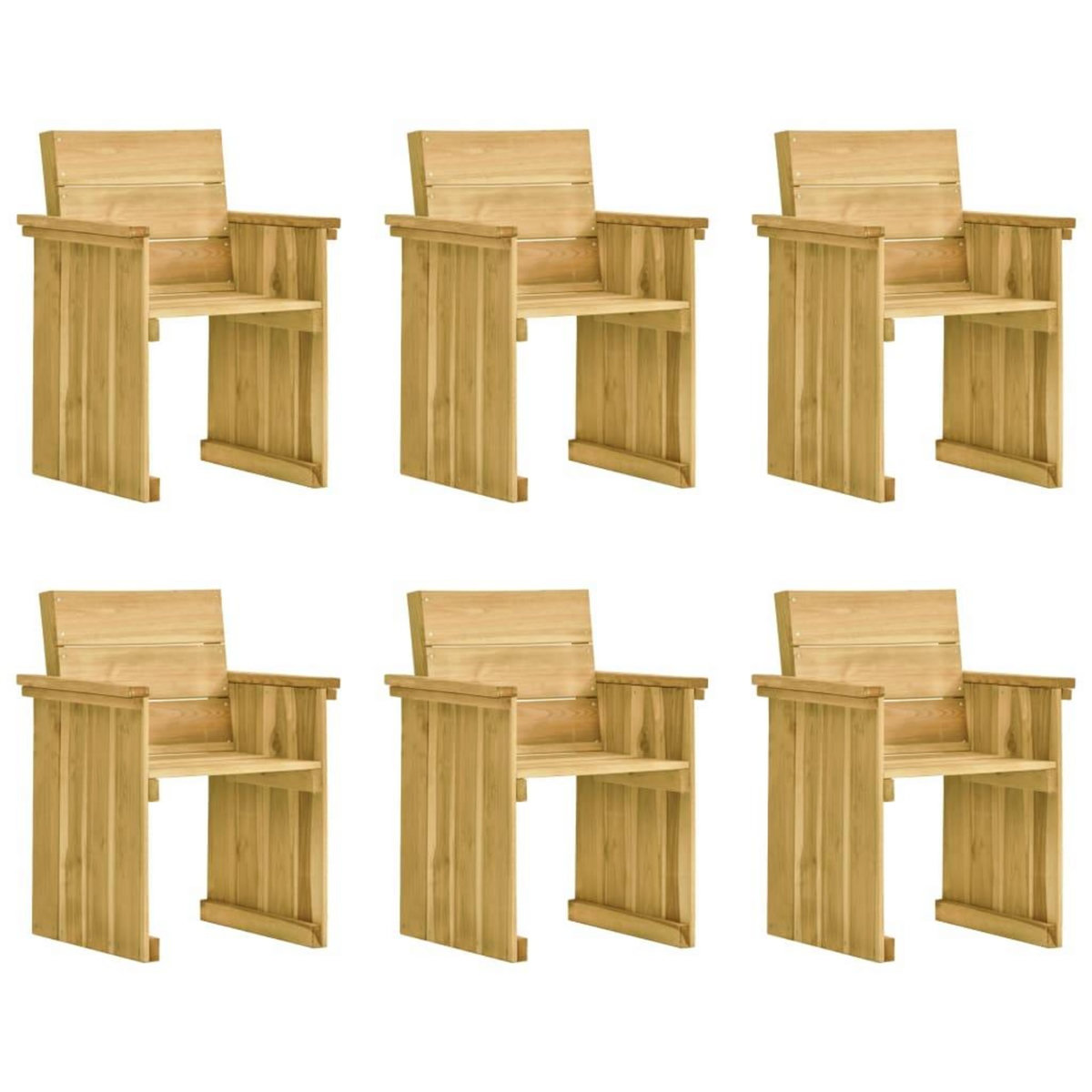 VIDAXL Ensemble a manger de jardin 7 pcs avec coussins pin impregne