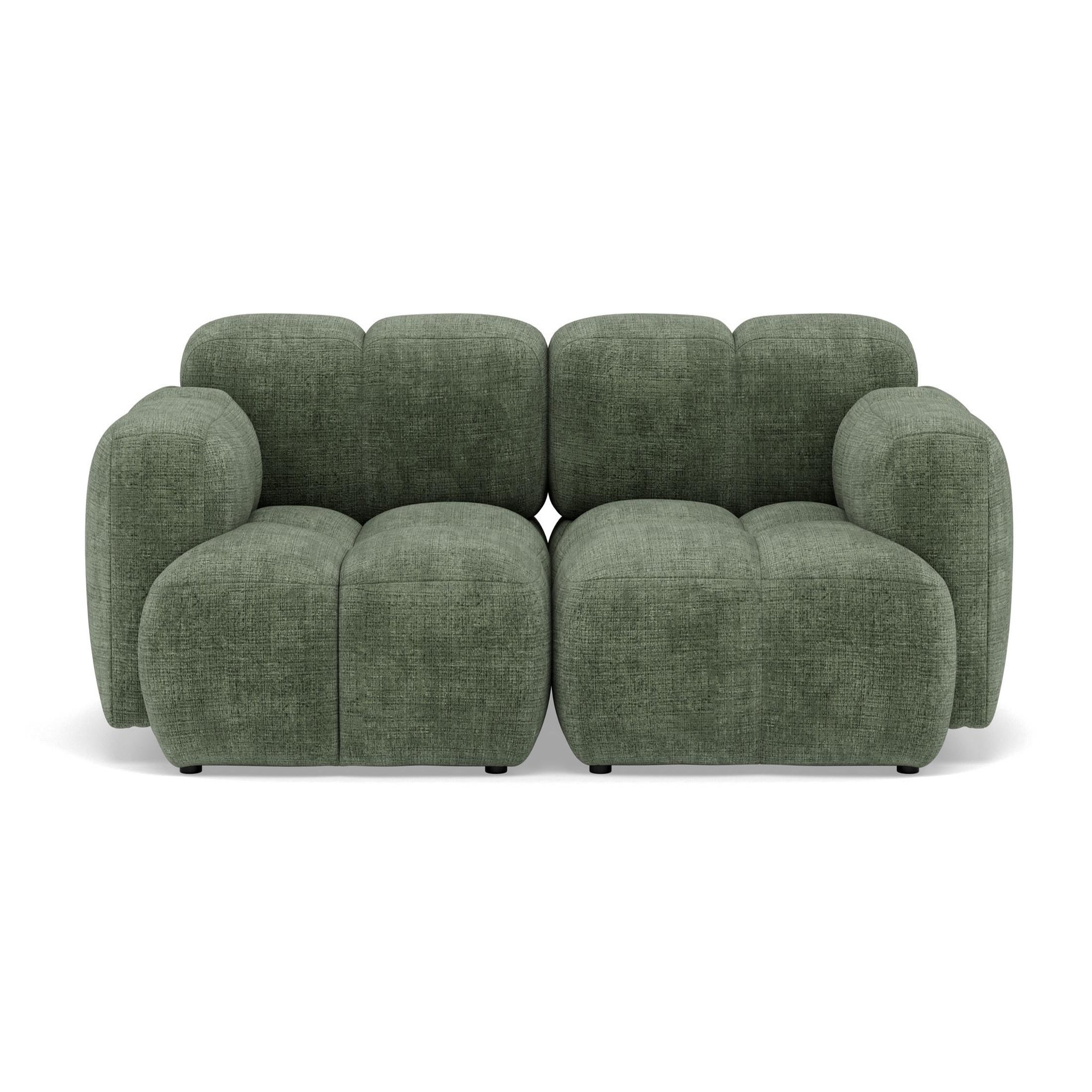 Voir la diapositive 1 : BEST MOBILIER Grace - canapé modulable 2 places en velours texturé