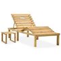 Voir la diapositive 2 : VIDAXL Chaise longue de jardin avec table et coussin Pin impregne