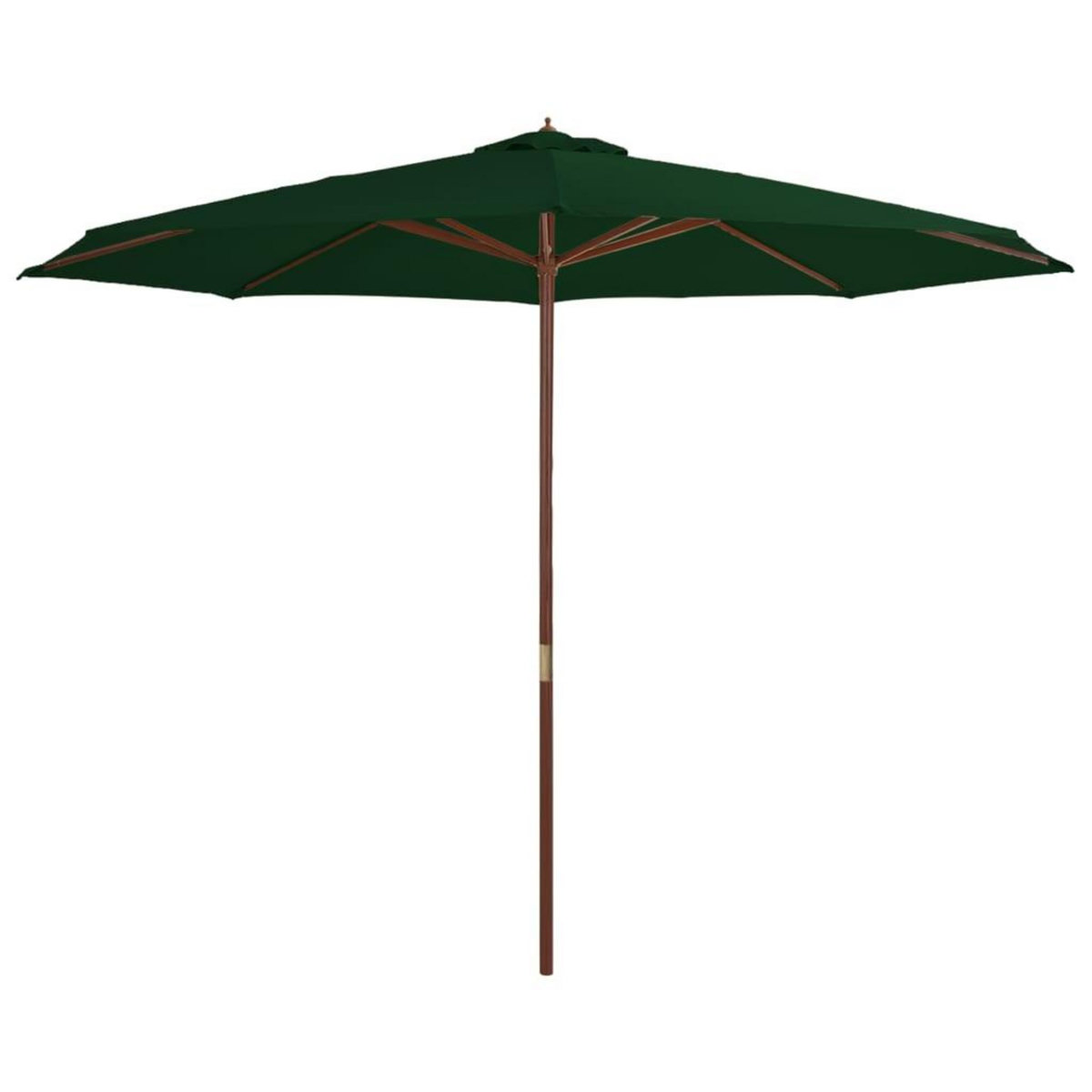 VIDAXL Parasol d'exterieur avec mat en bois 350 cm Vert