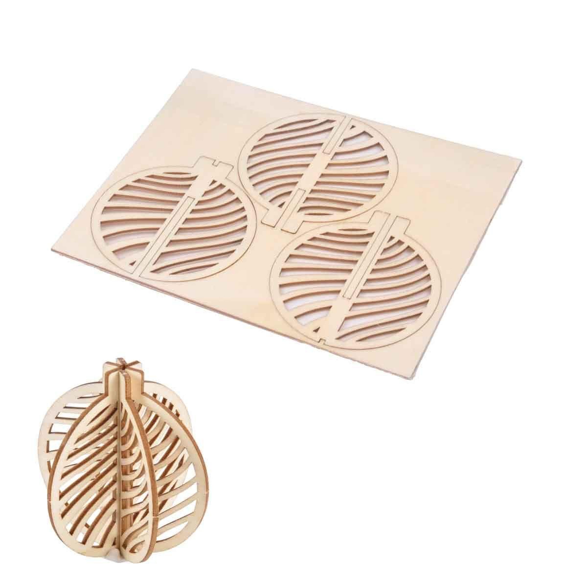 ARTDESIGN Puzzle 3d à personnaliser  boule de noël  8cm naturel