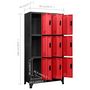 Voir la diapositive 6 : VIDAXL Armoire a casiers Anthracite et rouge 90x45x180 cm Acier