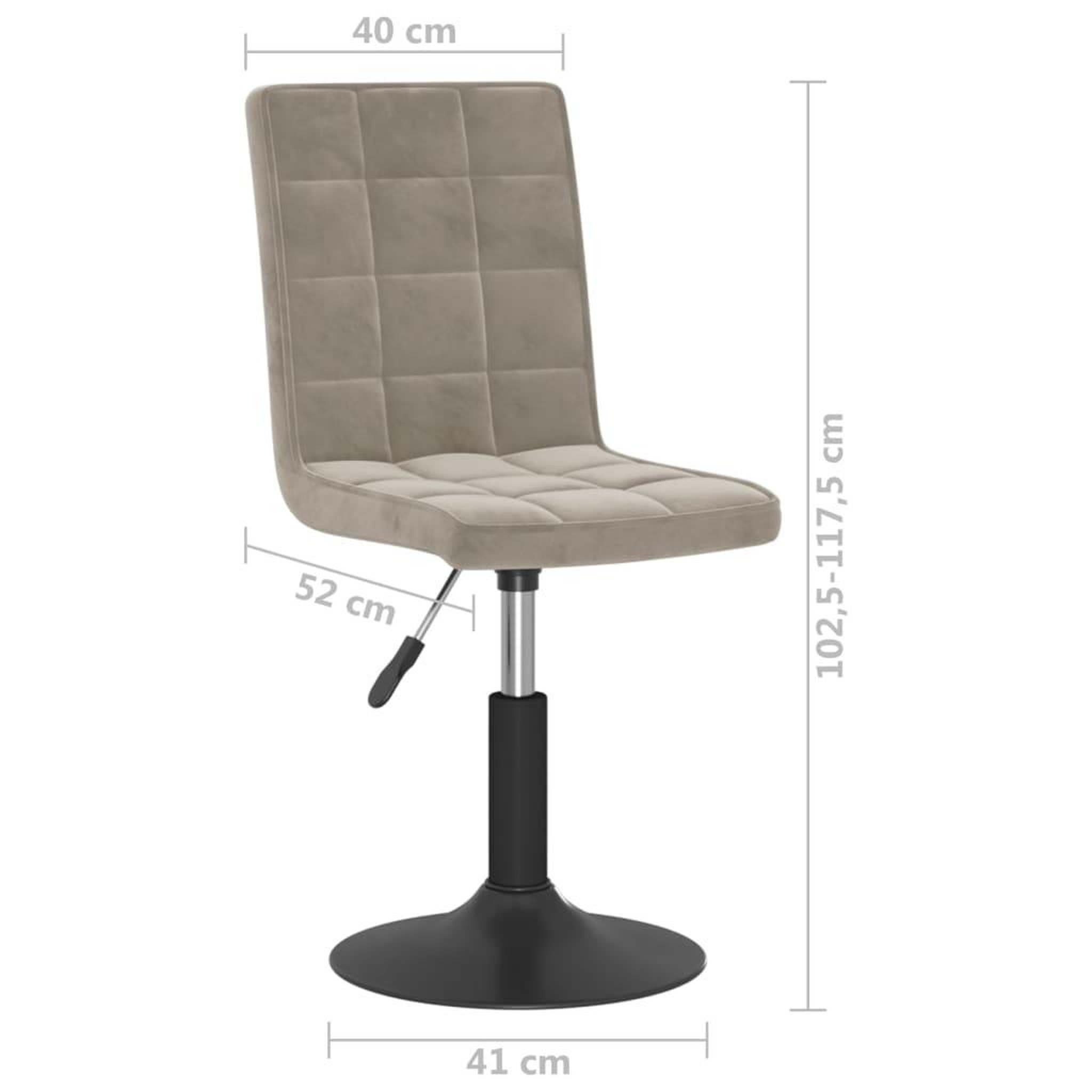 Voir la diapositive 6 : VIDAXL Chaises pivotantes a manger lot de 6 gris clair velours