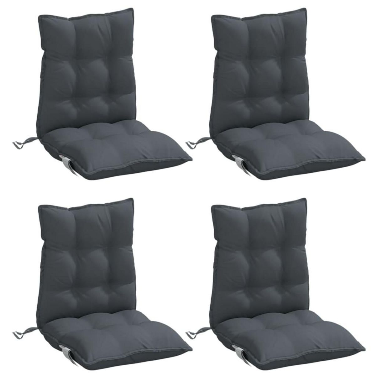 VIDAXL Coussins de chaise a dossier bas lot de 4 anthracite