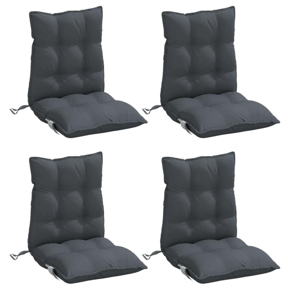 VIDAXL Coussins de chaise a dossier bas lot de 4 anthracite