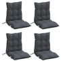 Voir la diapositive 3 : VIDAXL Coussins de chaise a dossier bas lot de 4 anthracite