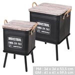DIVERS 2 Tables d'appoint design industriel Loft. Coloris disponibles : Marron