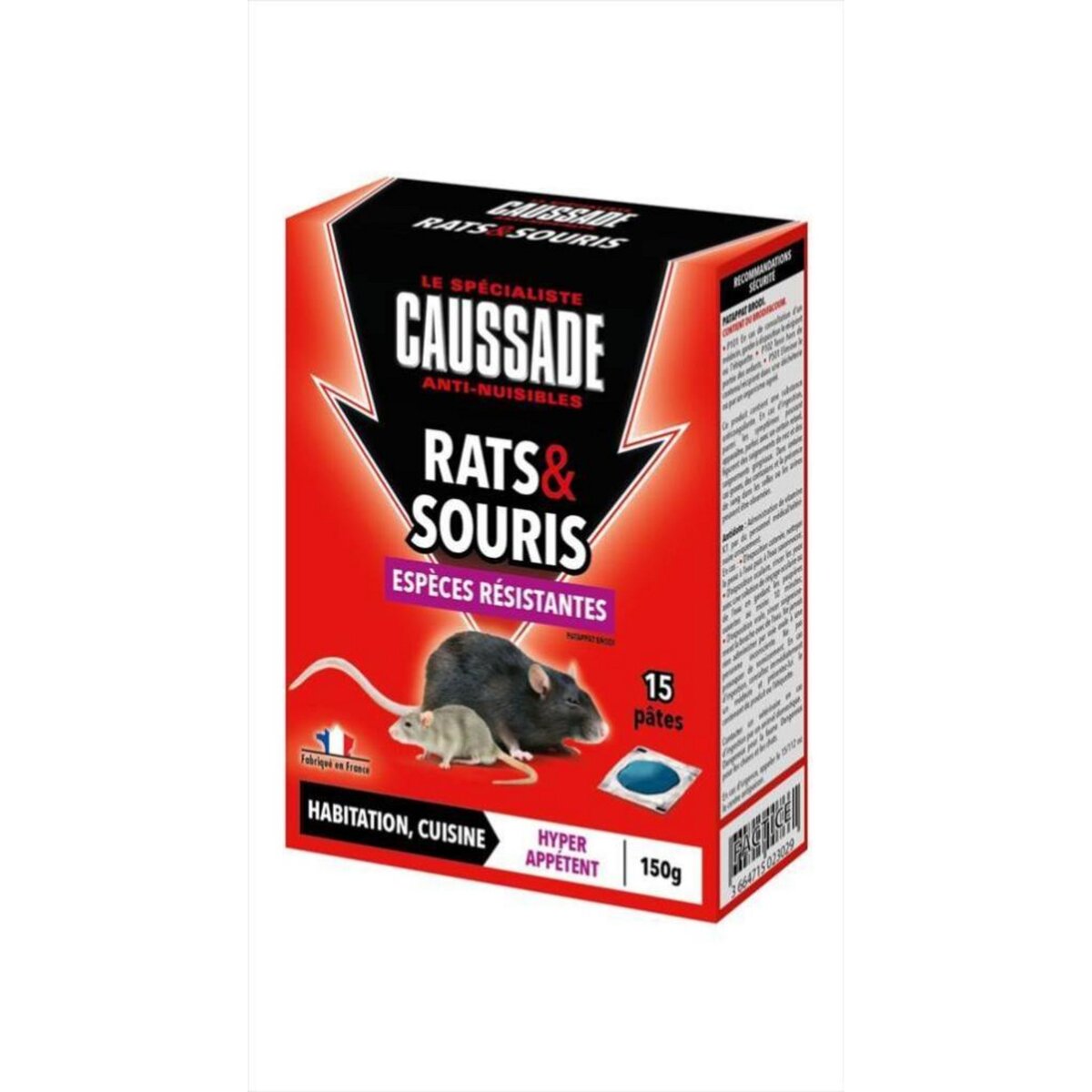 Caussade Pâte antirats et souris CAUSSADE, 150g