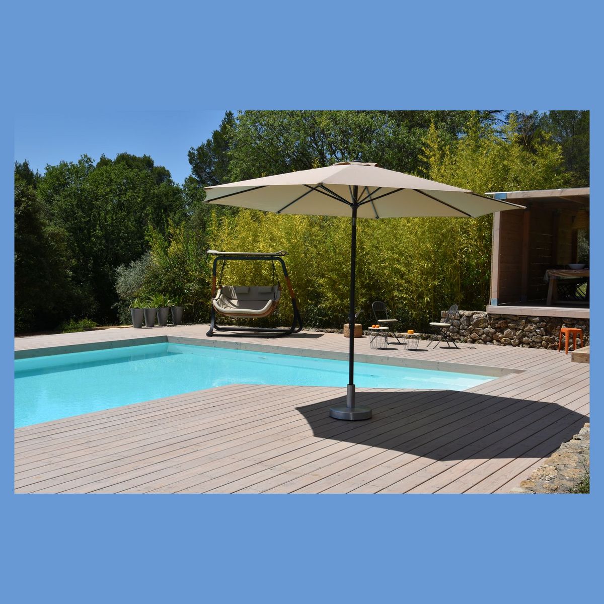 Givex Parasol rond - Taupe - 3m - TILT