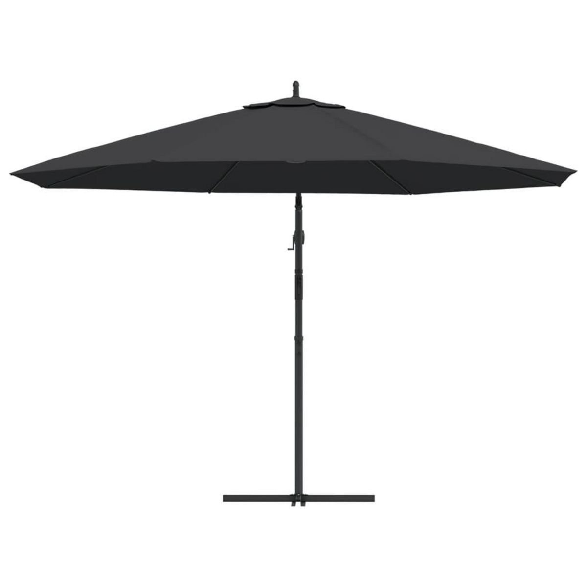VIDAXL Parasol de jardin en porte-a-faux avec mat en aluminium noir