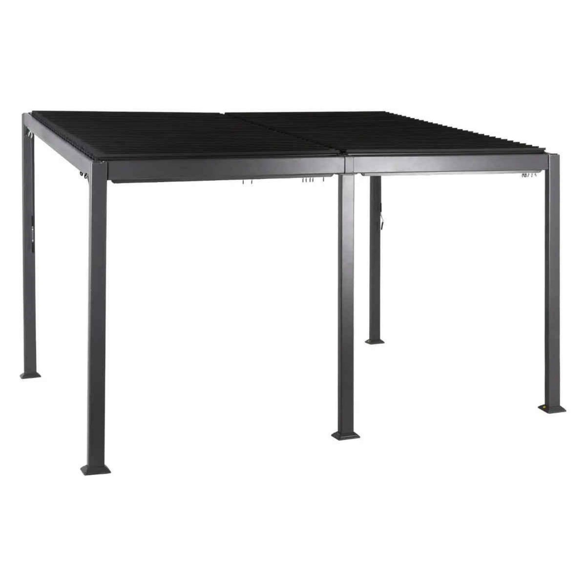 HESPERIDE Pergola bioclimatique Avila 4 x 3 m graphite en aluminium - Hespéride