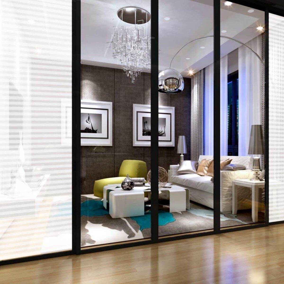 VIDAXL Films pour fenetre depoli design a rayures PVC