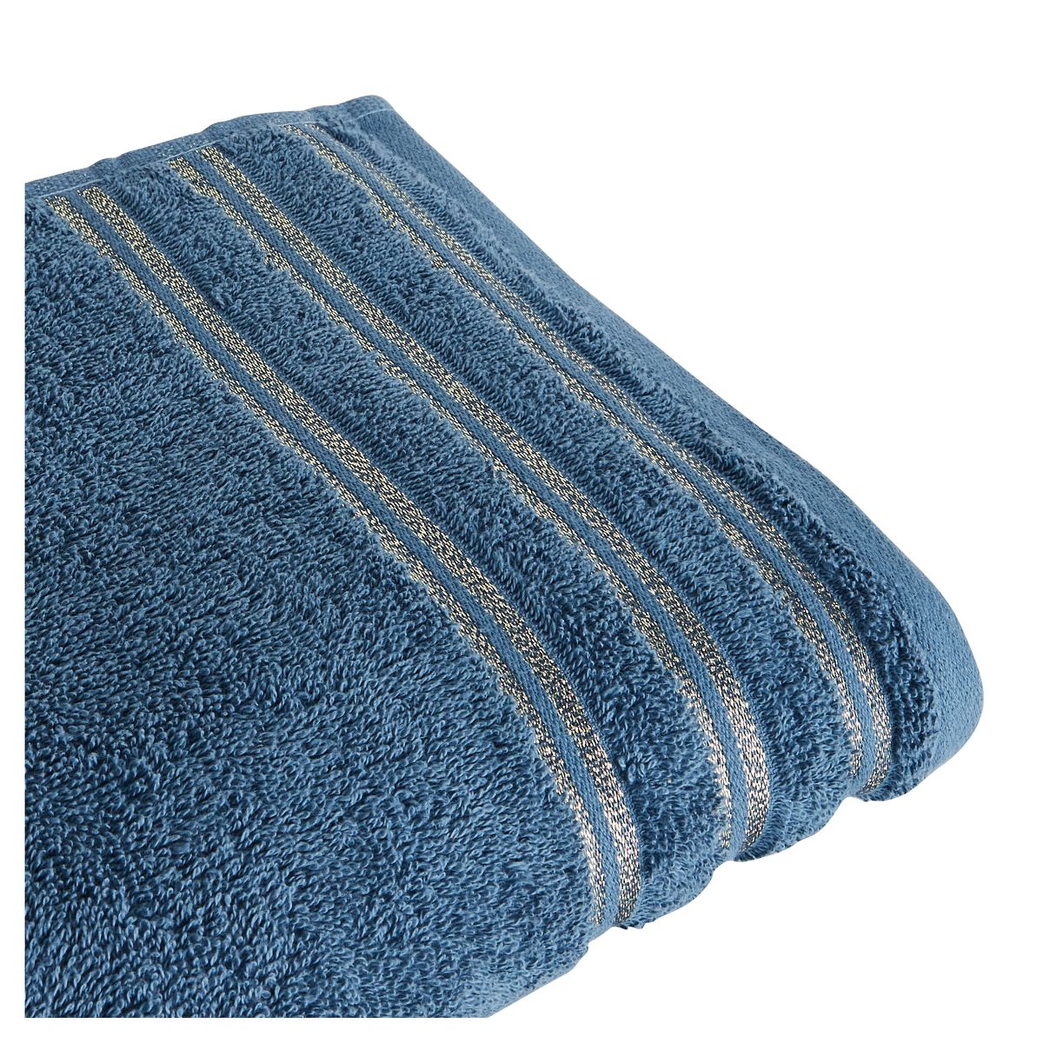 Voir la diapositive 2 : ACTUEL Maxi drap de bain uni en coton liteau lurex 500 g/m²