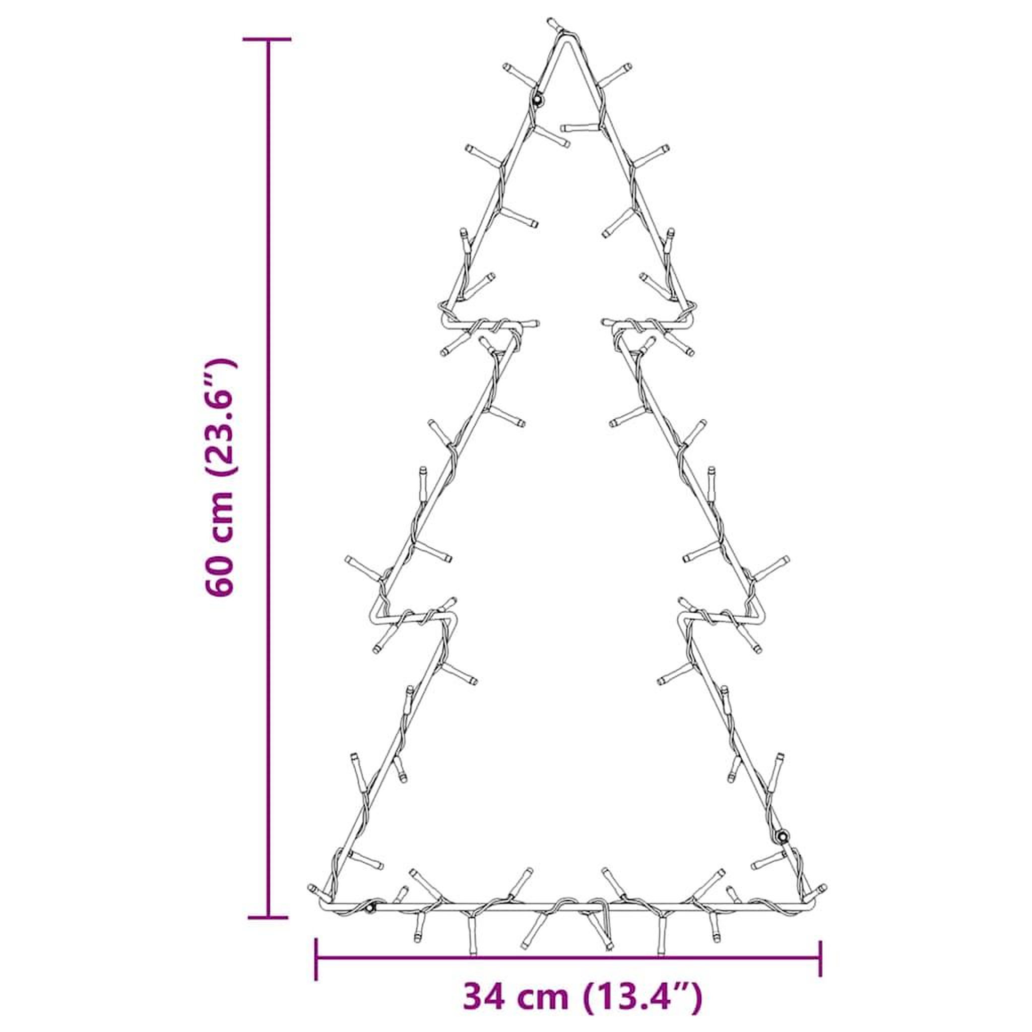 Voir la diapositive 6 : VIDAXL Lumieres de Noël silhouette d'arbre de Noël 80 LED blanc chaud