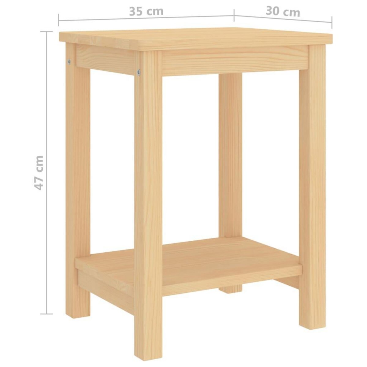 VIDAXL Table de chevet naturel 35x30x47 cm bois de pin massif