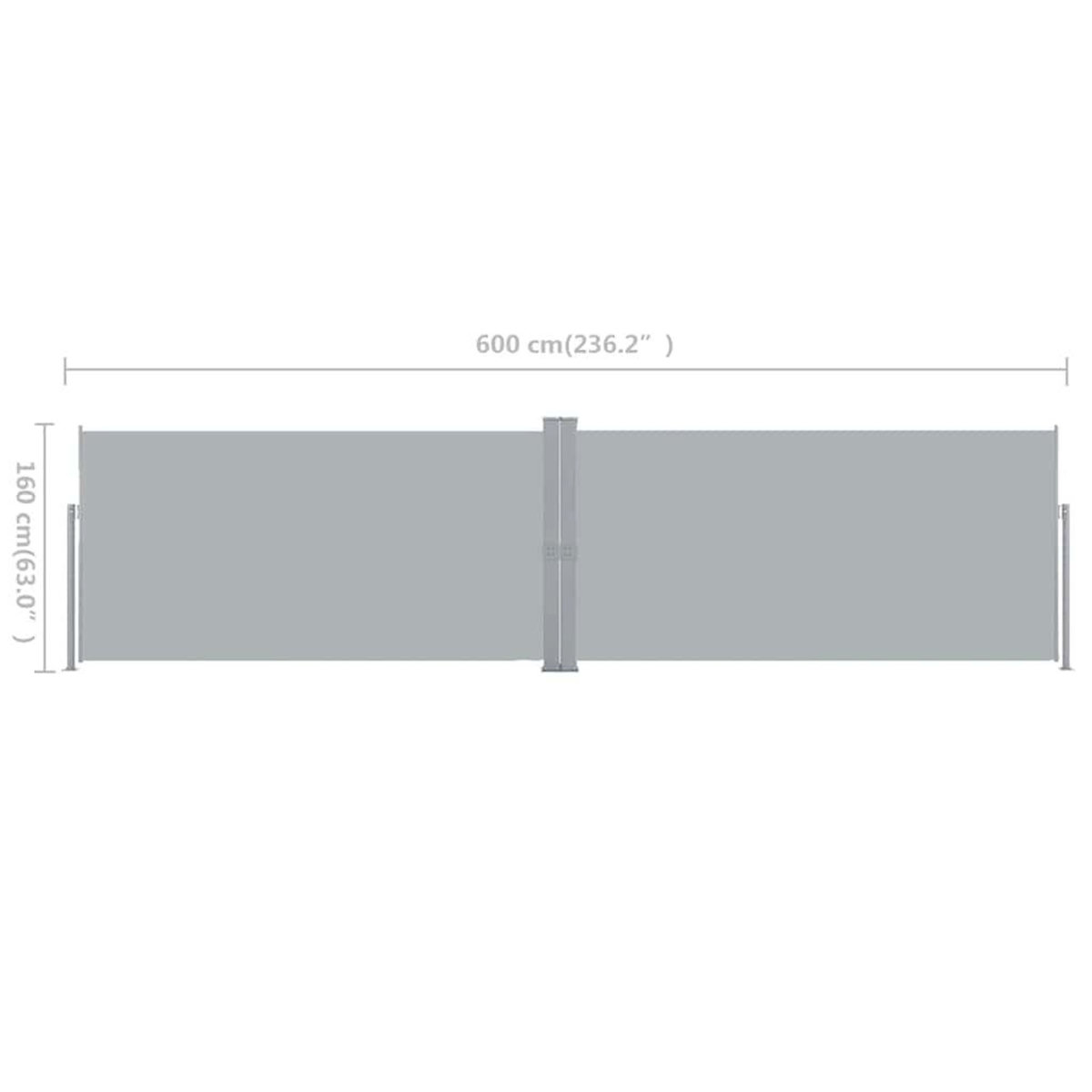 VIDAXL Auvent lateral retractable 160x600 cm Gris