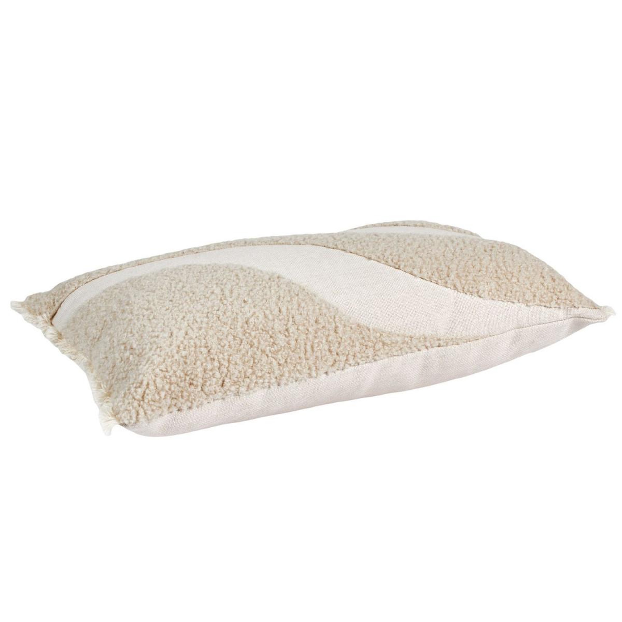 The Home Deco Factory Coussin déco  bouclette  30x50cm beige & blanc