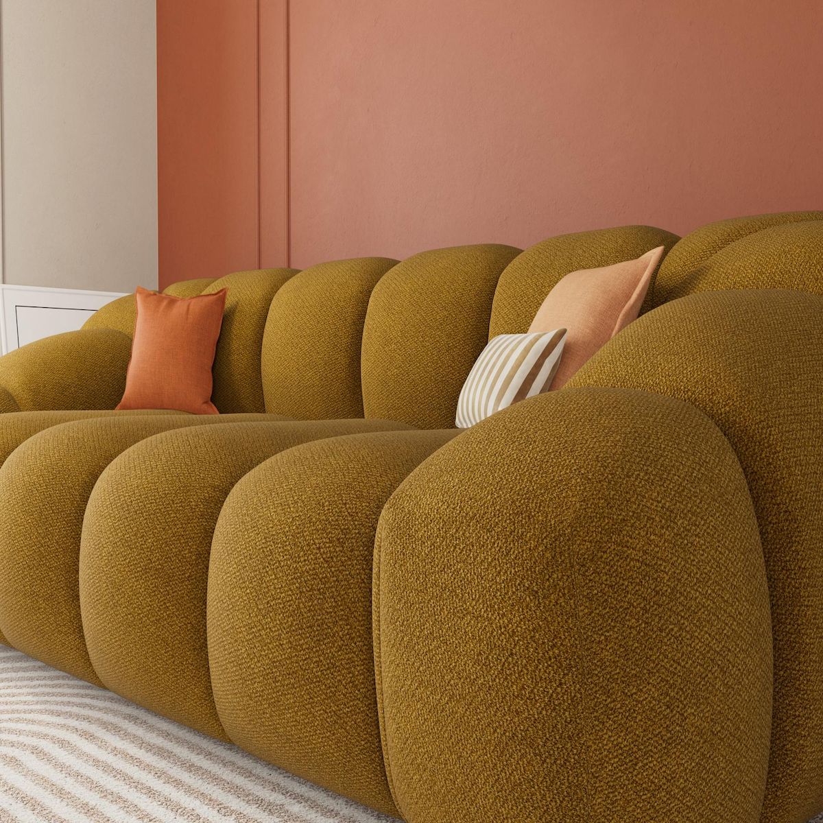 LISA DESIGN Ava - canapé 3 places en velours texturé