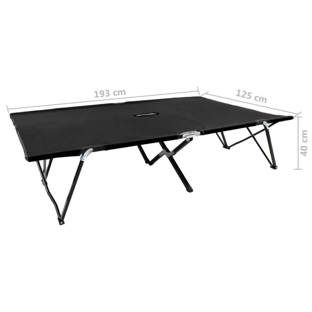 VIDAXL Chaise longue pliable 2 places noir Acier