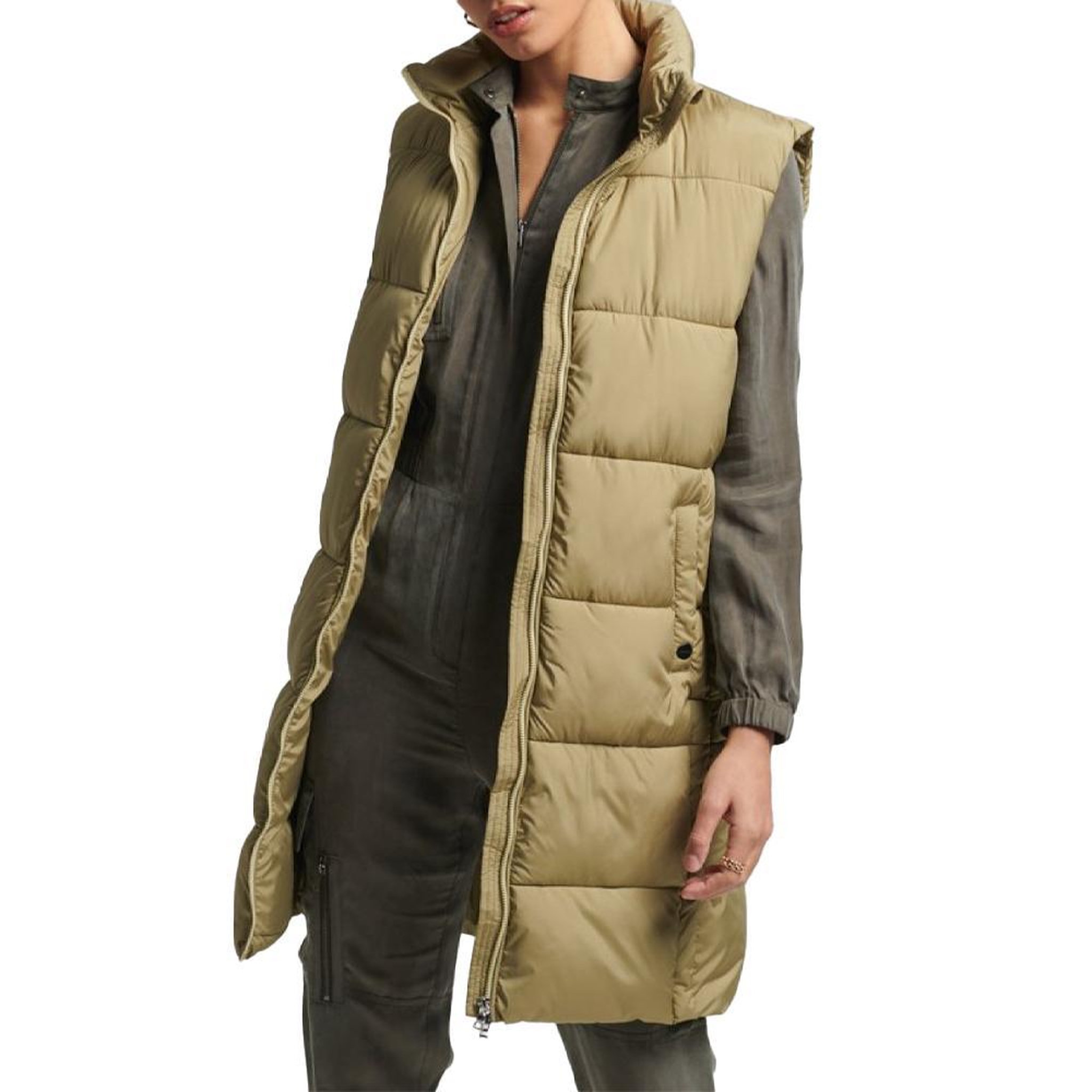 Voir la diapositive 1 : SUPERDRY Doudoune sans manche Kaki Femme Superdry Studios