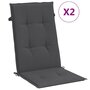 Voir la diapositive 2 : VIDAXL Coussins de chaise a dossier haut lot de 2 anthracite melange