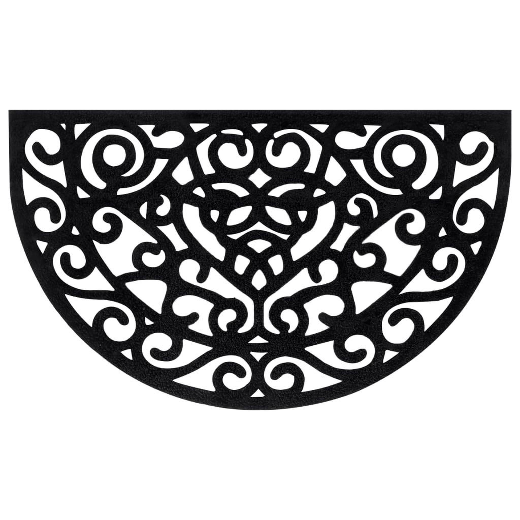 Voir la diapositive 3 : VIDAXL Tapis de porte demi-rond 45x75 cm caoutchouc