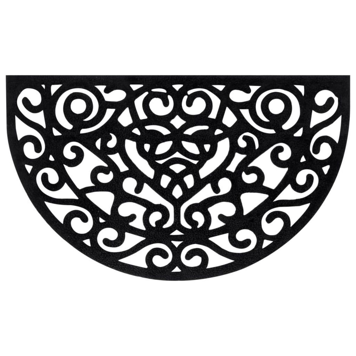 VIDAXL Tapis de porte demi-rond 45x75 cm caoutchouc