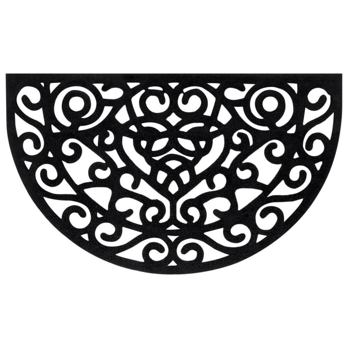 VIDAXL Tapis de porte demi-rond 45x75 cm caoutchouc