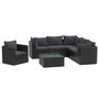 Voir la diapositive 2 : VIDAXL Salon de jardin 7 pcs avec coussins Resine tressee Noir