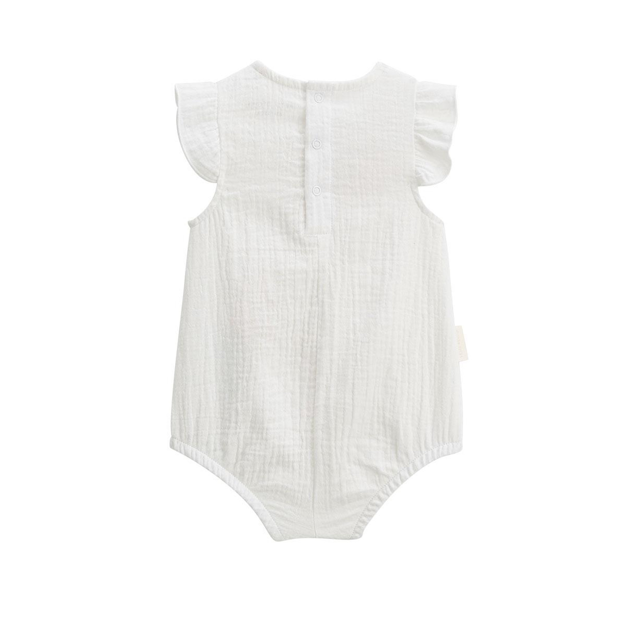 Voir la diapositive 4 : Petit Béguin Lot de 2 barboteuses bloomer bébé en gaze de coton Praline