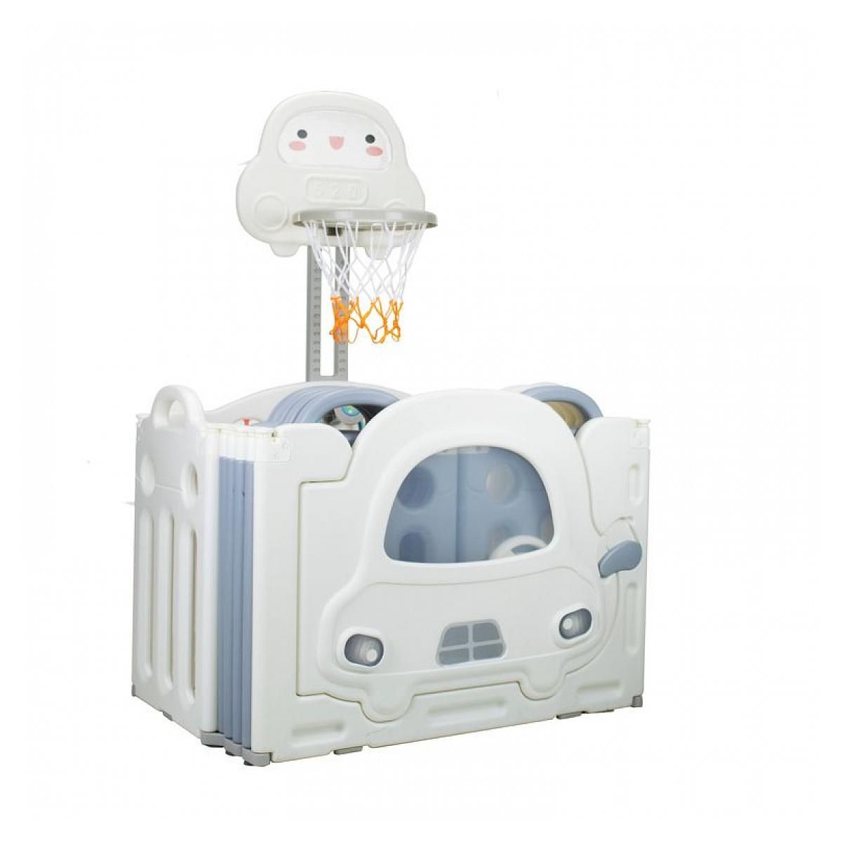 Asalvo Parc Montessori pour Bébés en Blanc et Bleu - Sécurisé et Écologique