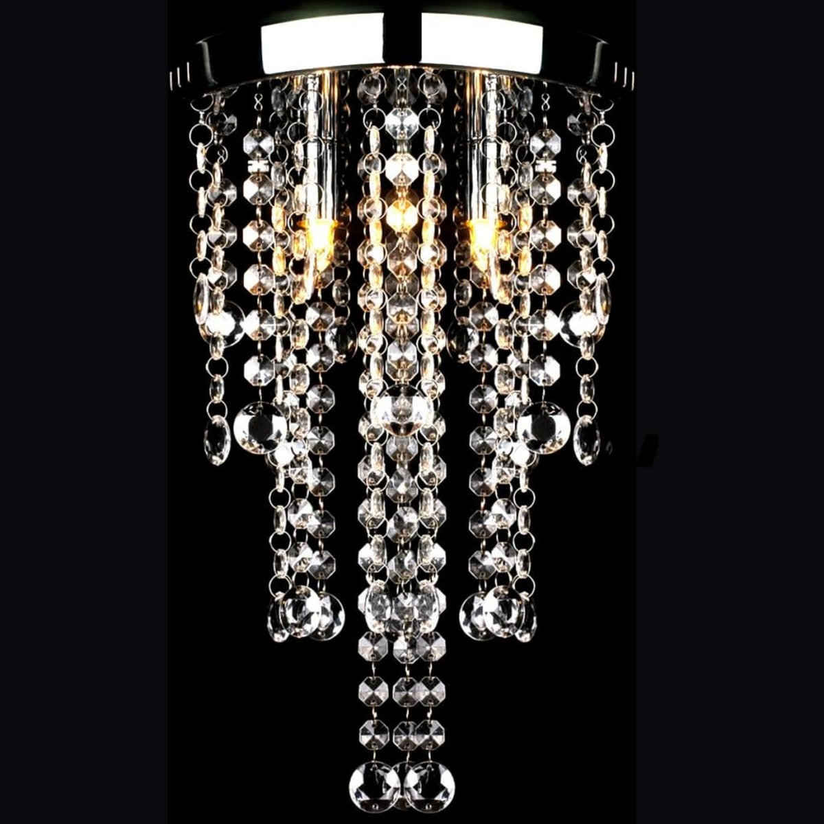VIDAXL Plafonnier avec perles de cristal Blanc Metal
