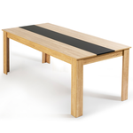 ID MARKET Table à manger rectangle GEORGIA 8 personnes imitation hêtre et noire 160 x 90 cm