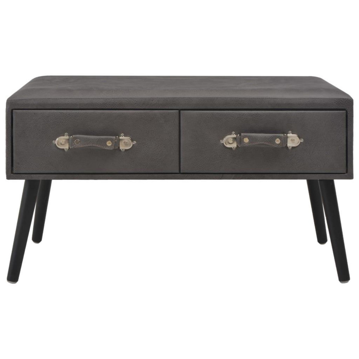 VIDAXL Banc avec tiroirs 80 cm Gris Similicuir