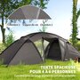 Voir la diapositive 4 : OUTSUNNY Tente camping 6 places - tente tunnel familiale - imperméabilité 3000mm - dim. 6,15 x 2,35 x 1,95 m - sac inclus - gris