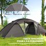 Voir la diapositive 4 : OUTSUNNY Tente camping 6 places - tente tunnel familiale - imperméabilité 3000mm - dim. 6,15 x 2,35 x 1,95 m - sac inclus - gris