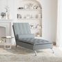 Voir la diapositive 3 : VIDAXL Chaise longue de massage avec traversin gris clair tissu