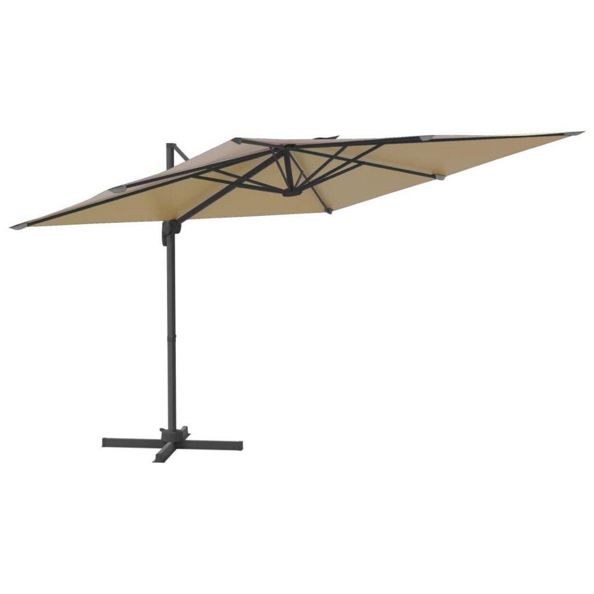 VIDAXL Parasol cantilever a LED Taupe 400x300 cm