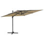 Voir la diapositive 2 : VIDAXL Parasol cantilever a LED Taupe 400x300 cm