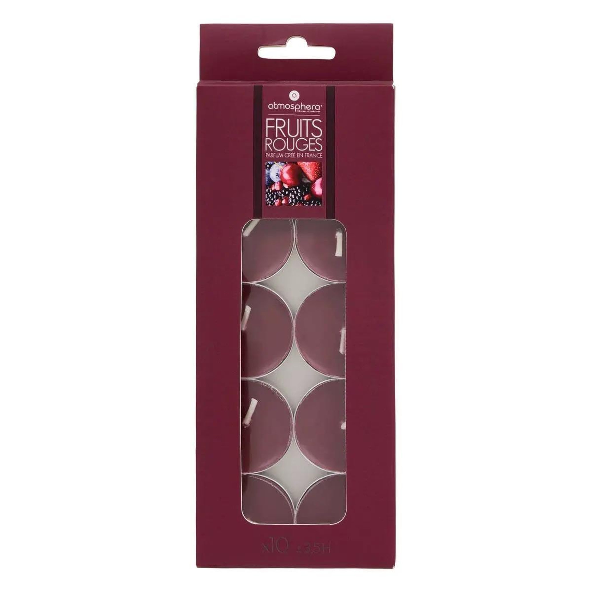 COMPTOIR DE LA BOUGIE Lot de 10 bougies chauffe-plat parfumées 3,7cm fruits rouges