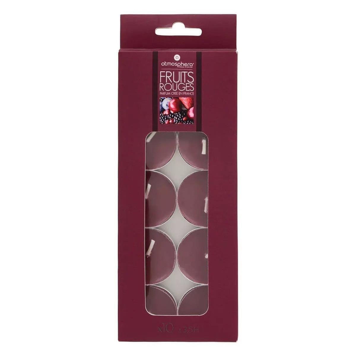COMPTOIR DE LA BOUGIE Lot de 10 Bougies Chauffe-Plat Parfumées 3,7cm Fruits Rouges
