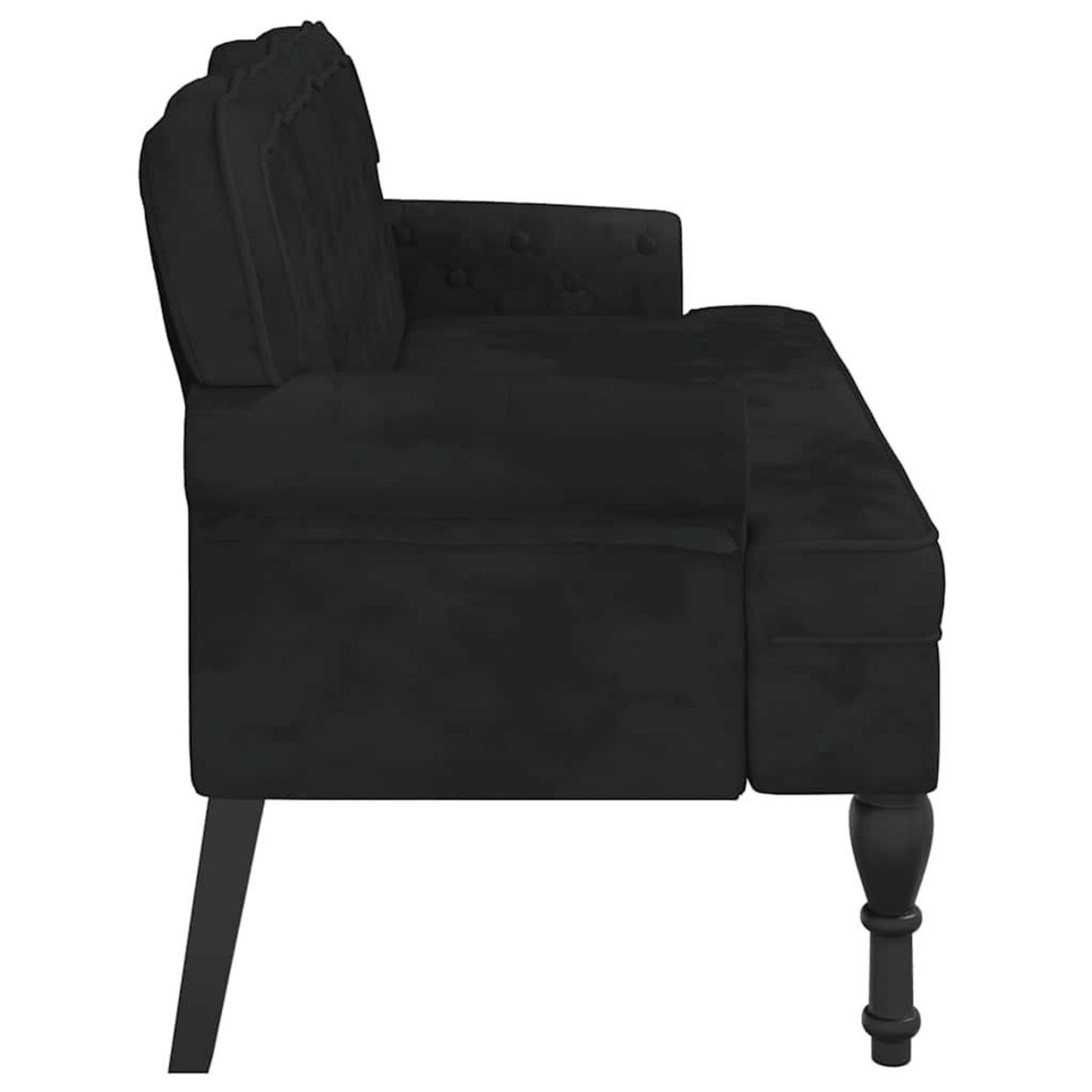 VIDAXL Banc avec dossier noir 119,5x64,5x75 cm velours