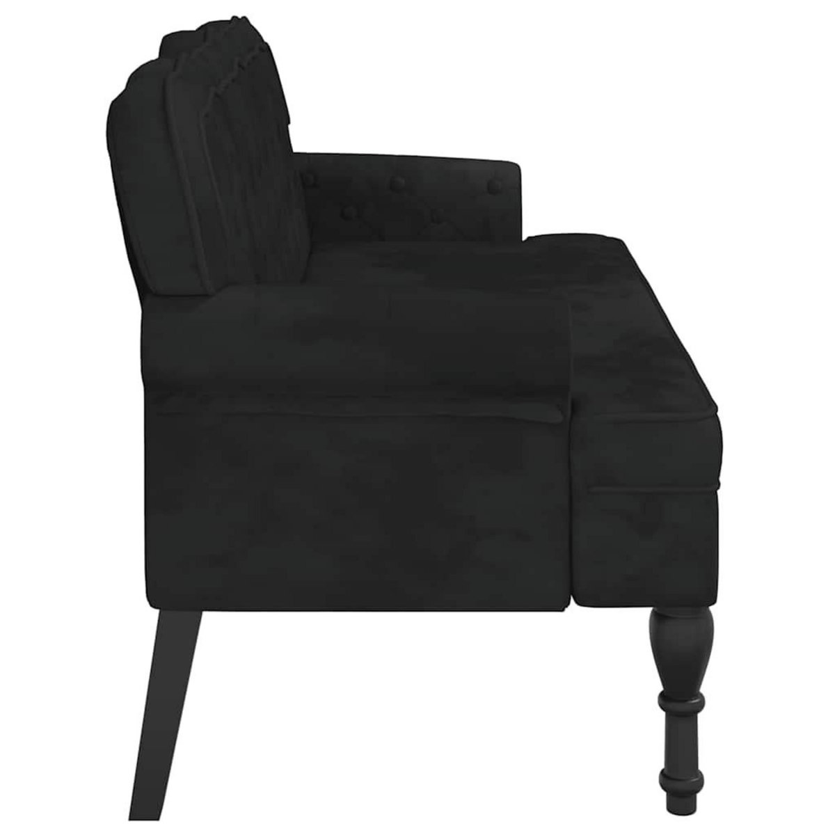 VIDAXL Banc avec dossier noir 119,5x64,5x75 cm velours