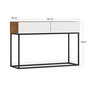 Voir la diapositive 4 : BEST MOBILIER Roman - console - bois et blanc - 2 tiroirs - 120 cm