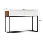 Voir la diapositive 4 : BEST MOBILIER Roman - console - bois et blanc - 2 tiroirs - 120 cm