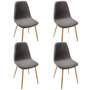 Voir la diapositive 1 : ATMOSPHERA Lot de 4 Chaises en Velours  Roka  85cm Gris